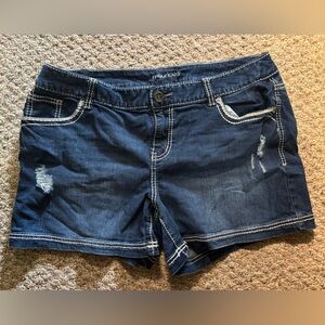 Maurices Blue Denim Shorts with Contrast Stitching